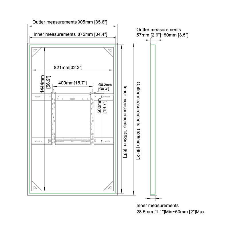 Multibrackets M Pro Series Enclosure 65" Wall Slim Medium White