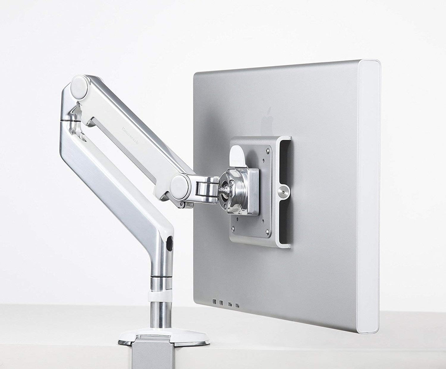 Humanscale M2 M2CW1S Adjustable Articulating Computer Monitor Arm Polished Aluminum with White Trim