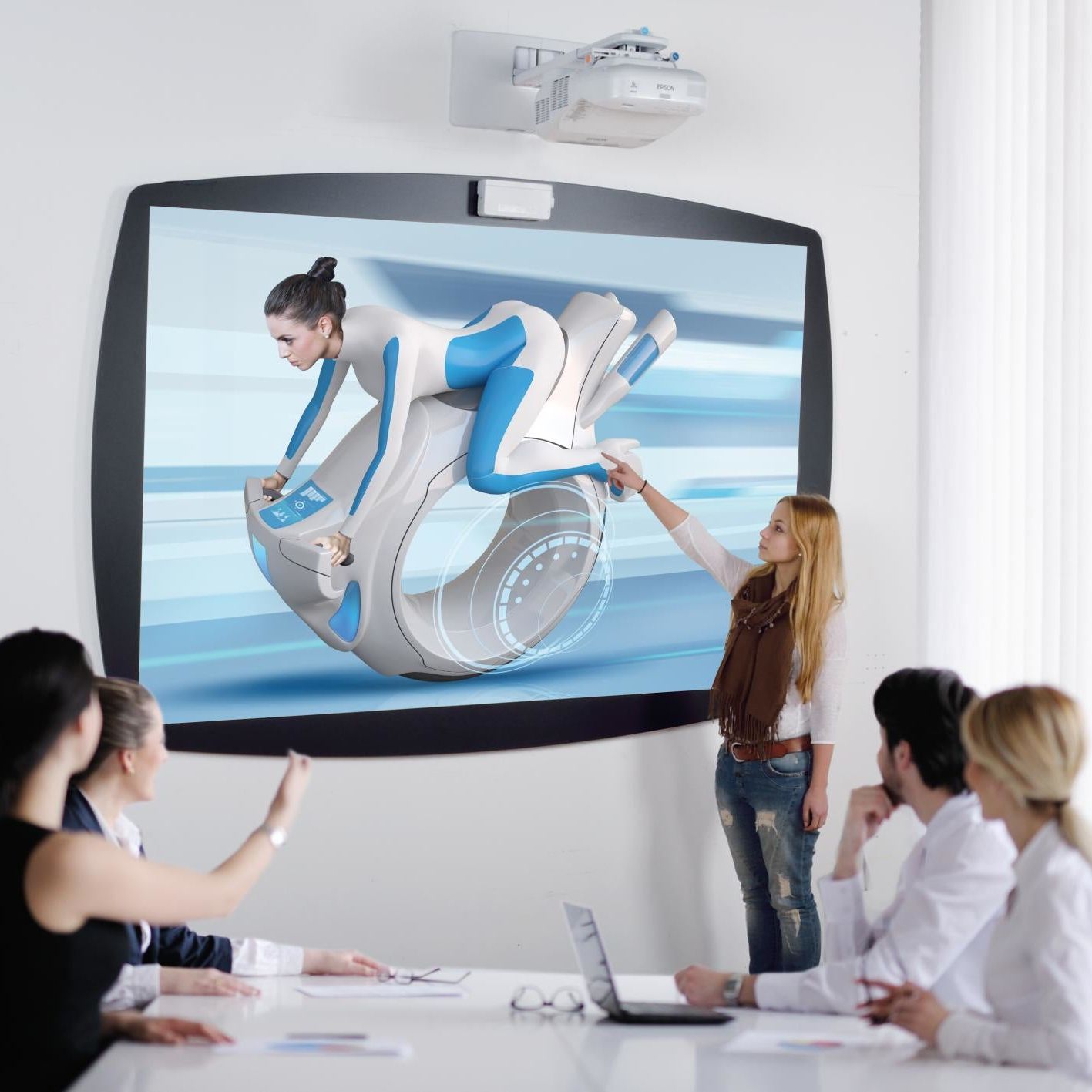 Conen PTCL Wallmounted Whiteboard and Projector Surface - Up to 95" 16:10 Projection Surface, Magnetic and Whiteboard Marker Safe