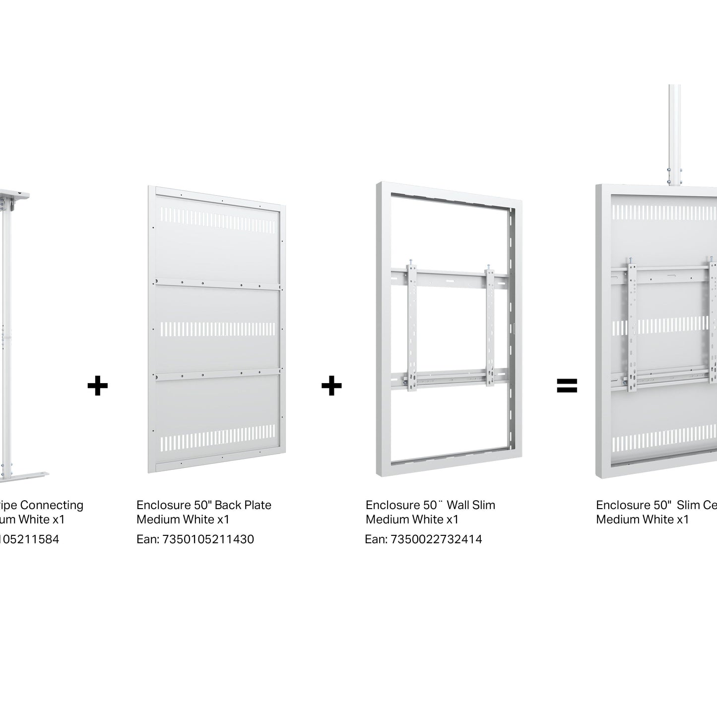 Multibrackets M Pro Series Enclosure 50" Wall Slim Medium White