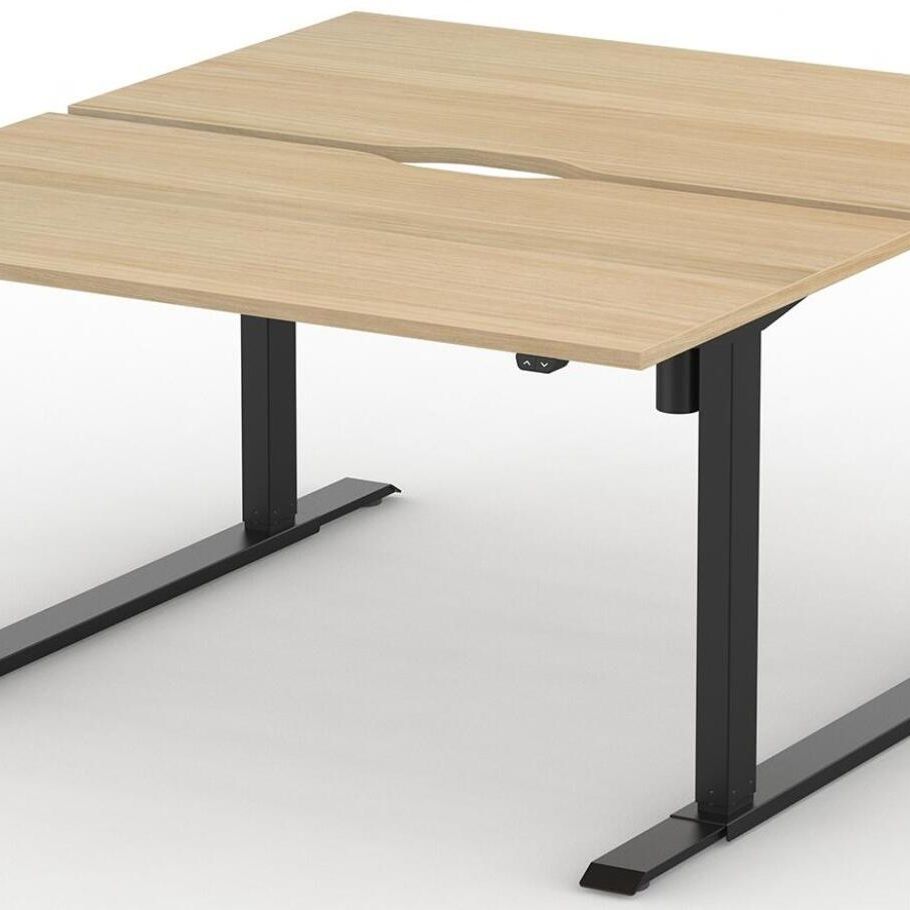 Formetiq B/H1B47S Alto 1 Back-To-Back Height Adjustable Desk with Scoop - (w) 1400 x (d) 700mm