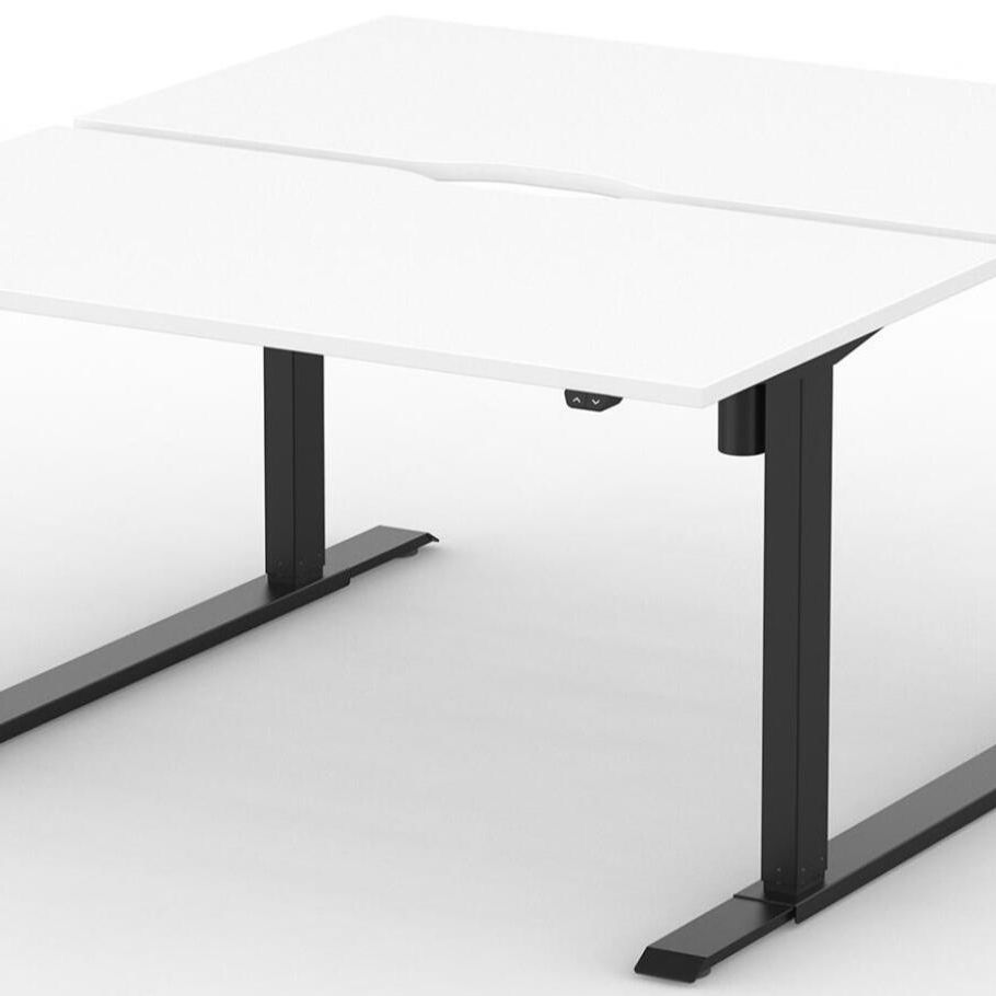 Formetiq B/H1B47S Alto 1 Back-To-Back Height Adjustable Desk with Scoop - (w) 1400 x (d) 700mm