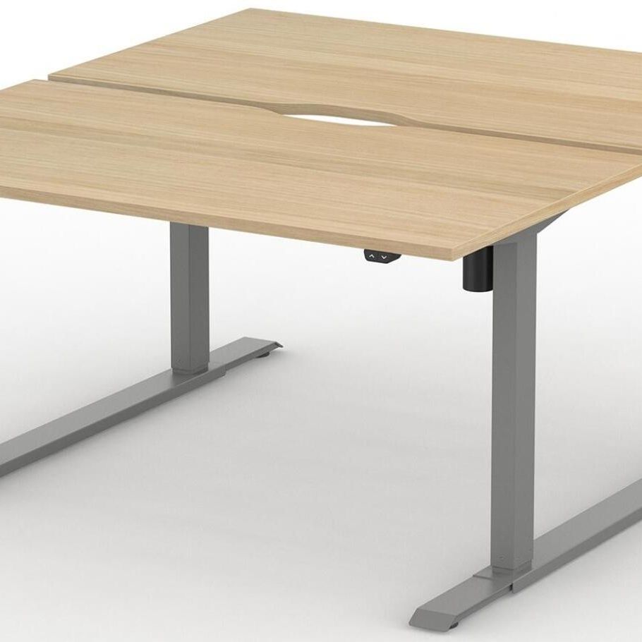 Formetiq B/H1B47S Alto 1 Back-To-Back Height Adjustable Desk with Scoop - (w) 1400 x (d) 700mm