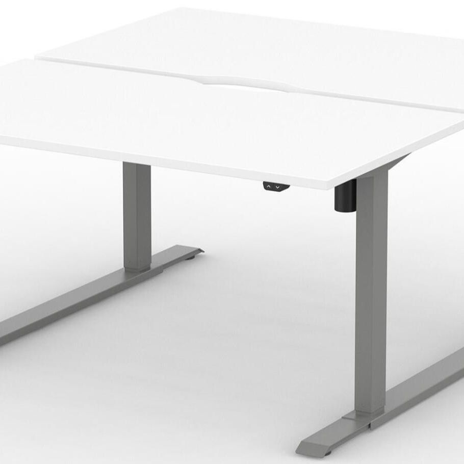 Formetiq B/H1B47S Alto 1 Back-To-Back Height Adjustable Desk with Scoop - (w) 1400 x (d) 700mm