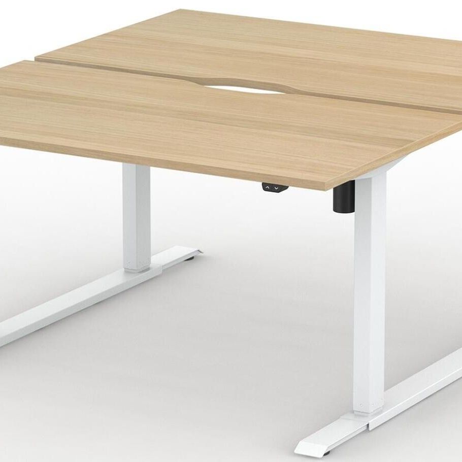 Formetiq B/H1B47S Alto 1 Back-To-Back Height Adjustable Desk with Scoop - (w) 1400 x (d) 700mm