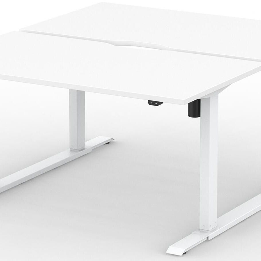 Formetiq B/H1B28S Alto 1 Back-To-Back Height Adjustable Desk with Scoop - (w) 1200 x (d) 800mm