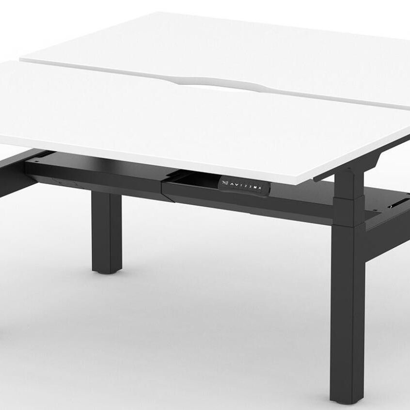Formetiq B/H2B48S Alto 2 Back-To-Back Height Adjustable Desk with Scoop - (w) 1400 x (d) 800mm