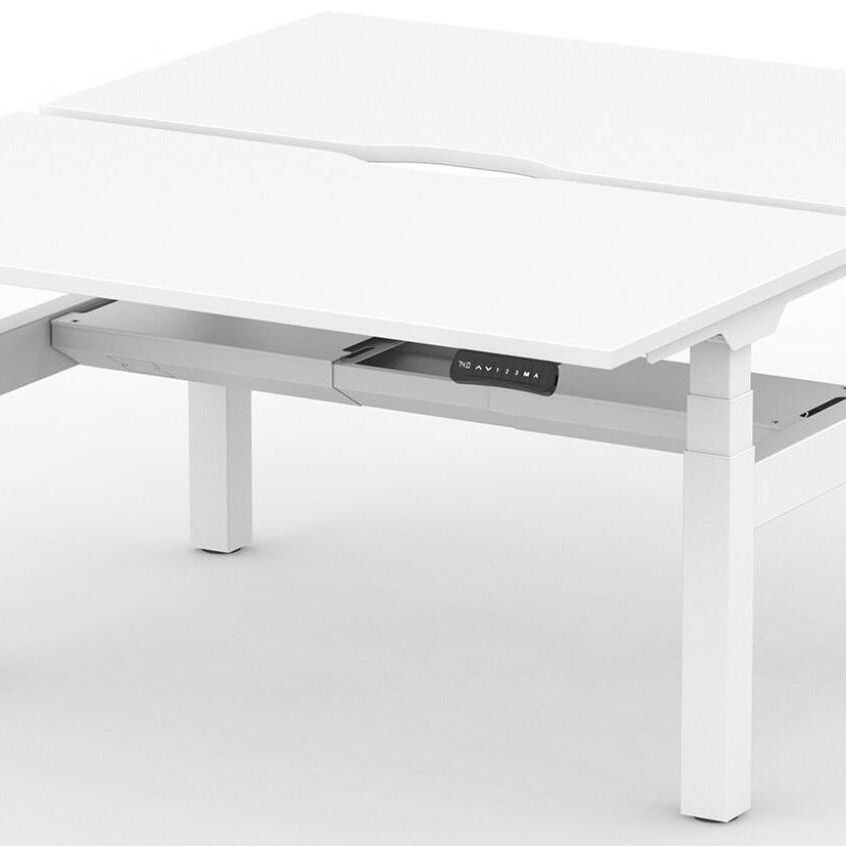 Formetiq B/H2B48S Alto 2 Back-To-Back Height Adjustable Desk with Scoop - (w) 1400 x (d) 800mm