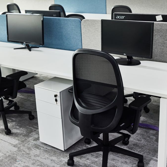 Formetiq PMS3521 Cube Narrow Steel Pedestal 2 Personal Drawers 1 File Drawer