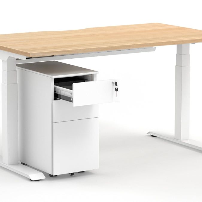 Formetiq PMS3521 Cube Narrow Steel Pedestal 2 Personal Drawers 1 File Drawer