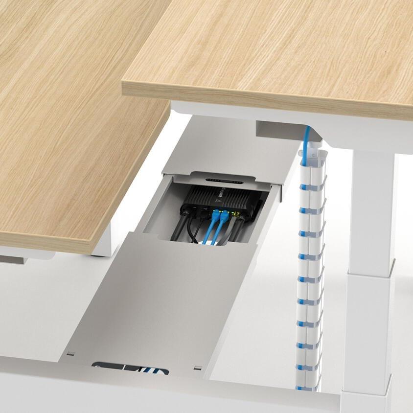 Formetiq B/H2B48S Alto 2 Back-To-Back Height Adjustable Desk with Scoop - (w) 1400 x (d) 800mm