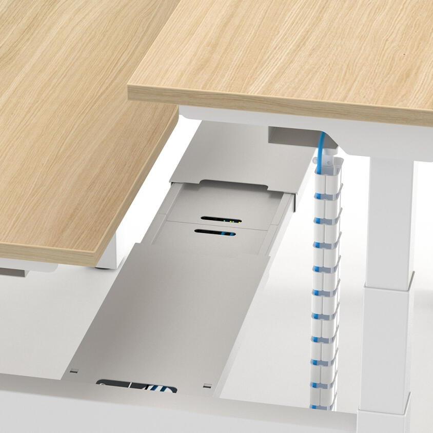 Formetiq B/H2B48S Alto 2 Back-To-Back Height Adjustable Desk with Scoop - (w) 1400 x (d) 800mm