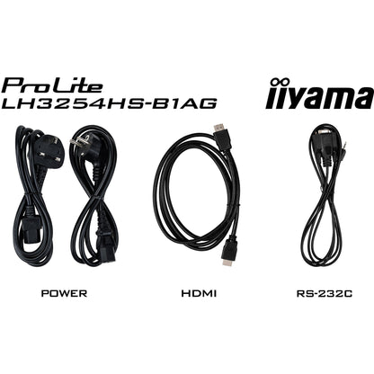 Iiyama ProLite LH3254HS-B1AG 32" Full HD Professional Digital Signage 24/7 Display featuring Android OS and FailOver