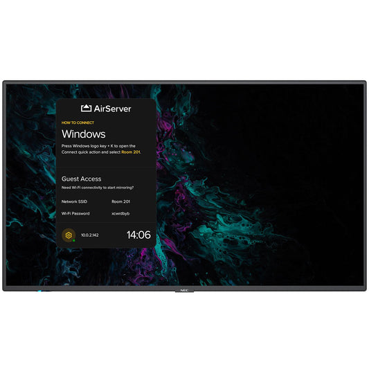 NEC MultiSync® M491 AirServer LCD 49" Midrange Large Format Display (incl. AirServer® Embedded Screen Mirroring Solution)