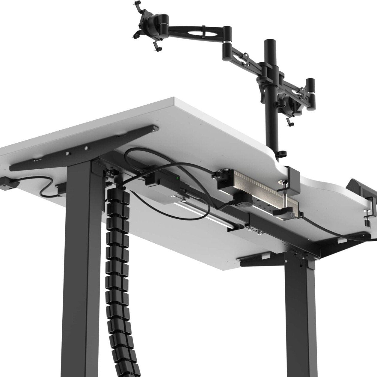 Formetiq B/SPBUNDLE2 Sit-Stand Desk & Accessories Bundle - Monitor Arm, Under Desk Power Module, Boost Power Module, Power Cable & Cable Spine