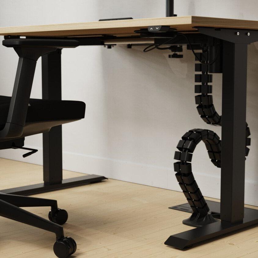 Formetiq B/SPBUNDLE3 Sit-Stand Desk, Veneto Chair & Accessories Bundle - Monitor Arm, Under Desk Power Module, Boost Power Module, Power Cable & Cable Spine