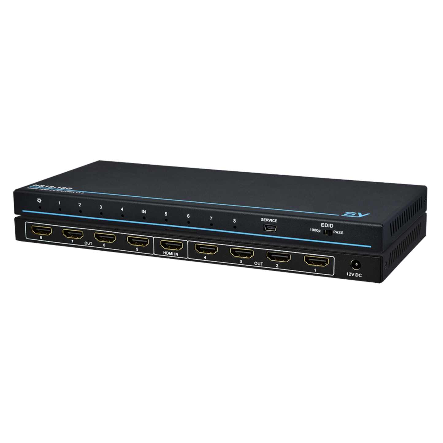SY Slim 1:8 HDMI 2.0 18Gbps Splitter (Distribution Amplifier)