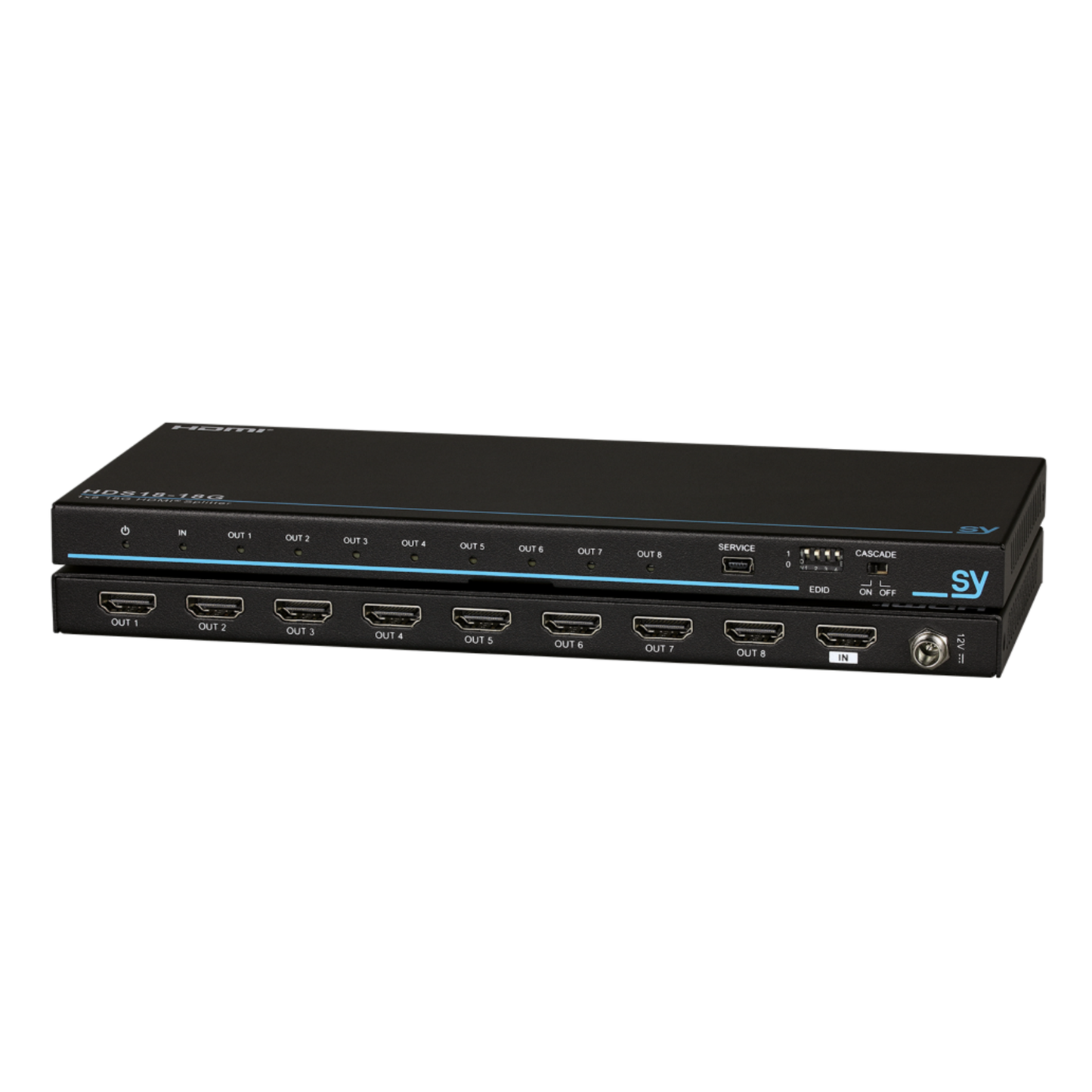 SY Slim 1:8 HDMI 2.0 18Gbps Splitter (Distribution Amplifier)