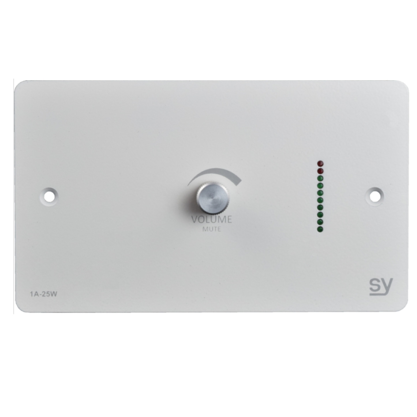 SY 1A-25W-BW – 2×25W Wall-Mount Audio Amplifier (UK 2-Gang White Faceplate)