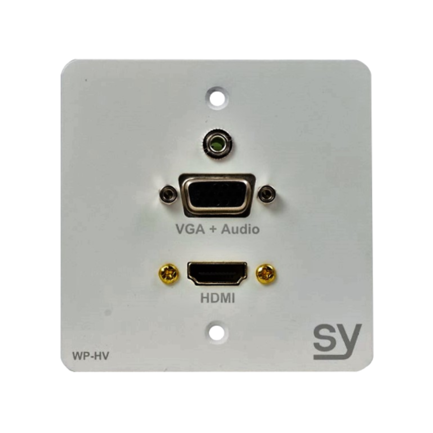 SY WP-HV-EW – Euro HDMI + VGA Single Gang Wall Input Plate (EU White)