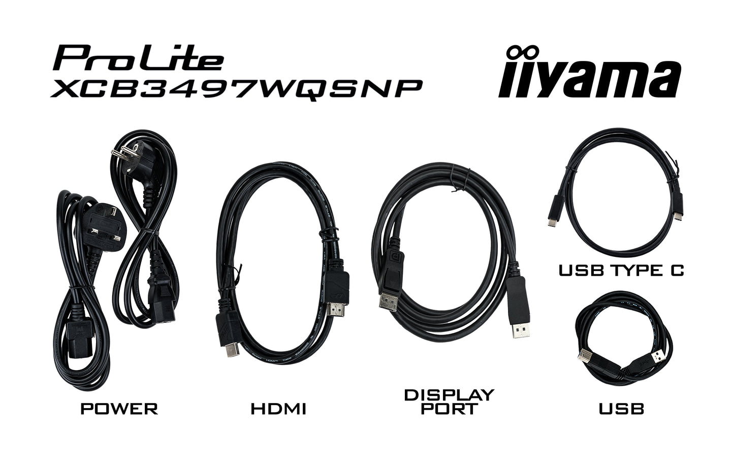 iiyama ProLite XCB3497WQSNP-B1 34’’ UWQHD Curved Monitor with USB-C dock, LAN, KVM switch