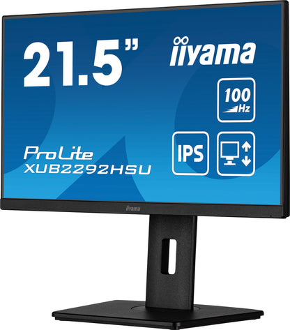 iiyama ProLite XUB2292HSU-B6 21.5" IPS technology panel with height adjustable stand and 100Hz refresh rate