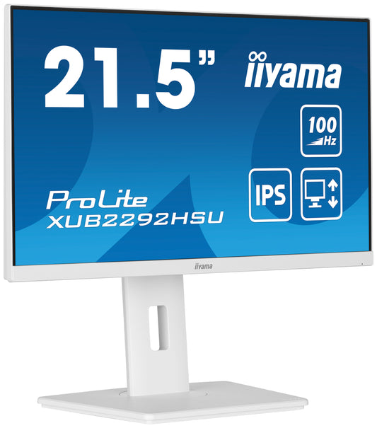iiyama ProLite XUB2292HSU-W6 21.5” IPS 100Hz Display with height adjustable stand in White