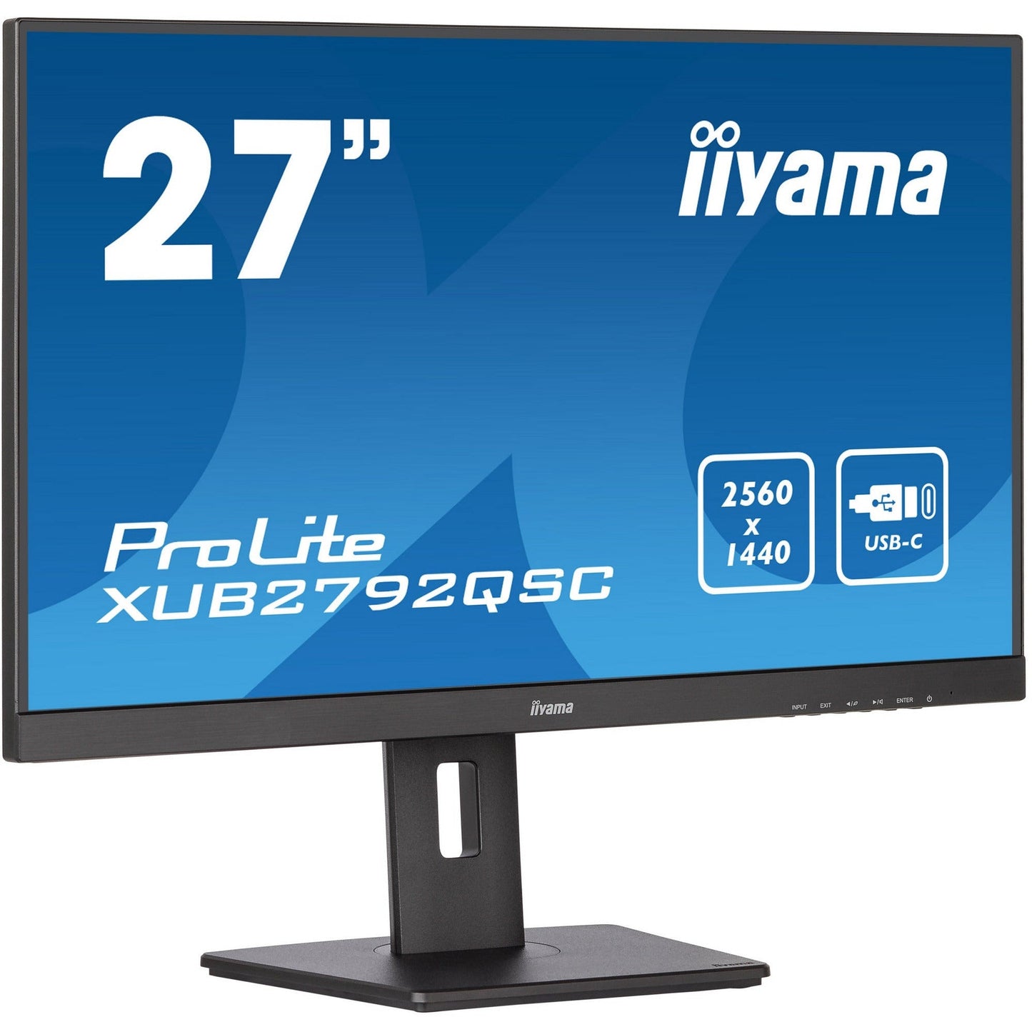 iiyama Prolite XUB2792QSC-B5 27’’ WQHD 2560x1440 IPS Display with USB-C dock and 65W Power Delivery