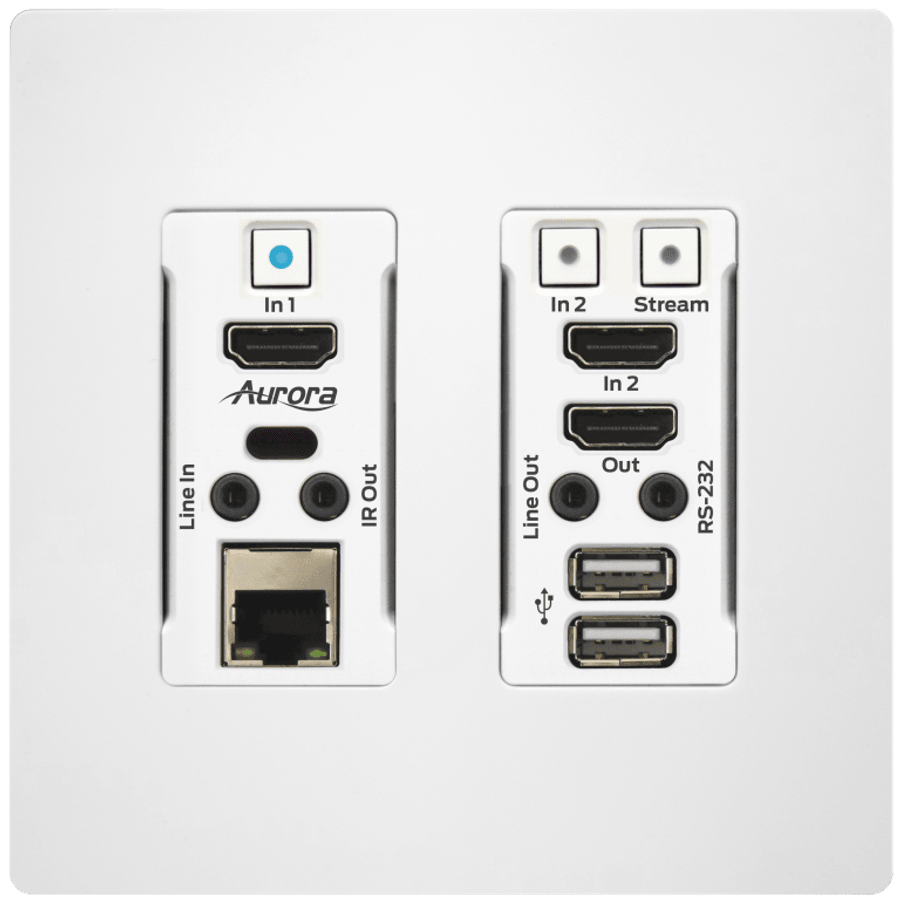 Aurora Multimedia VLX-TCW2H-C-W HDMI 4K IP Wall Plate Extender/White