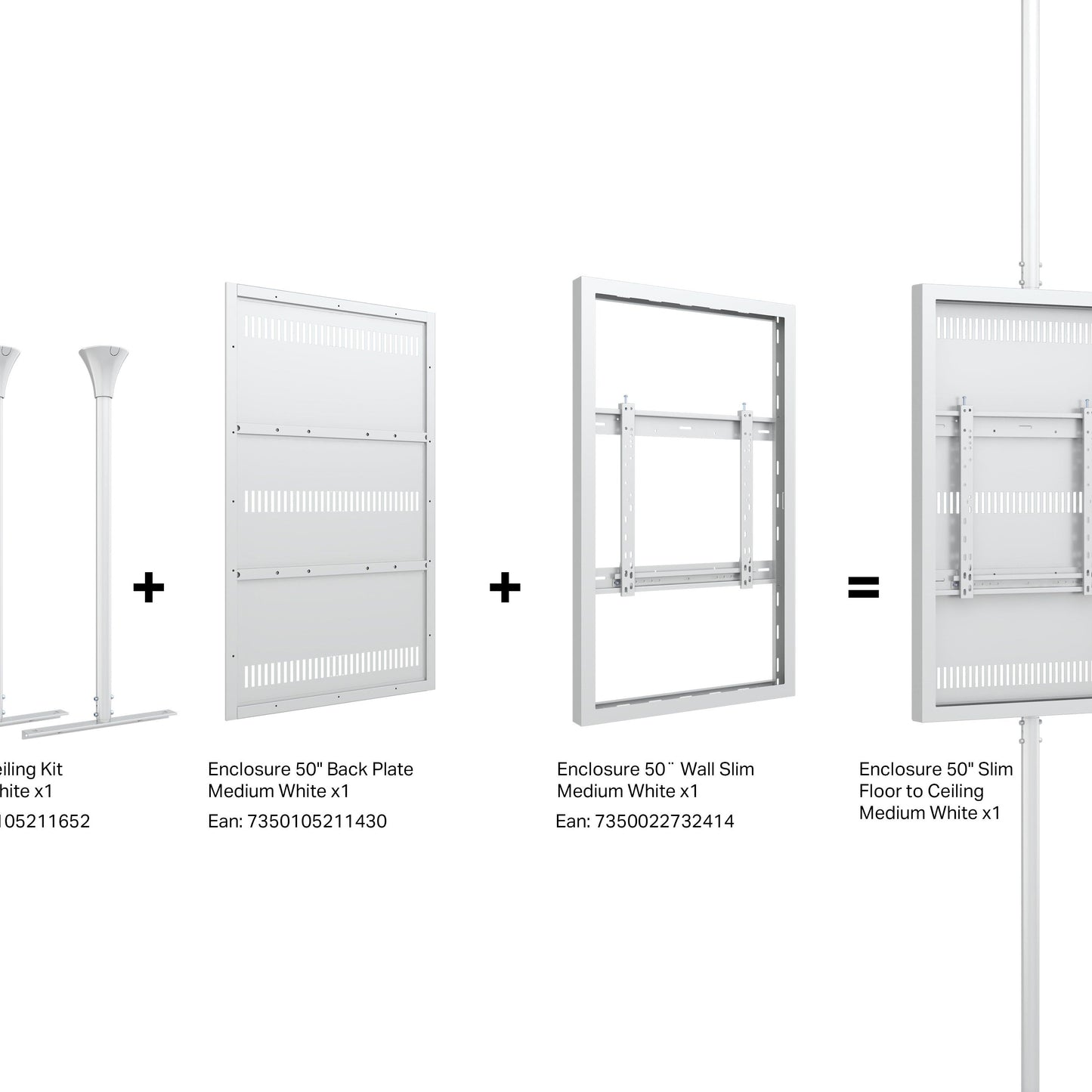 Multibrackets M Pro Series Enclosure 50" Wall Slim Medium White