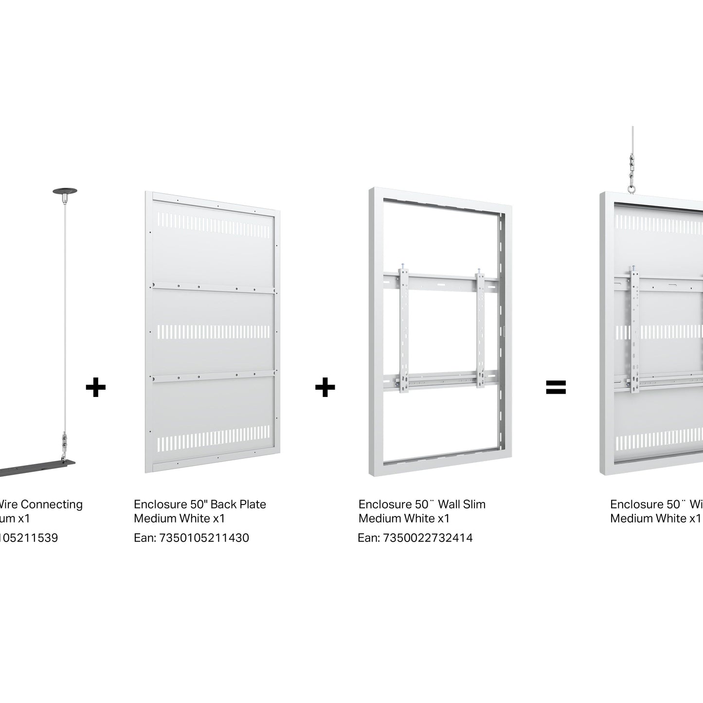 Multibrackets M Pro Series Enclosure 50" Wall Slim Medium White