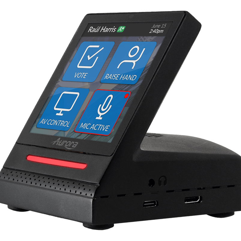 Aurora Multimedia RXT-4DV ReAX™ 4” Desktop Touch Screen/Controller with Beamforming Dante Microphone & 4K AV over IP