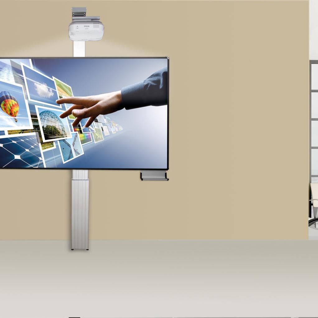 Conen EEB2013O Whiteboard Deluxe 130 Board For Different Pen-operated Projectors Electric Height Adjustable, For Mounting On Massive Walls