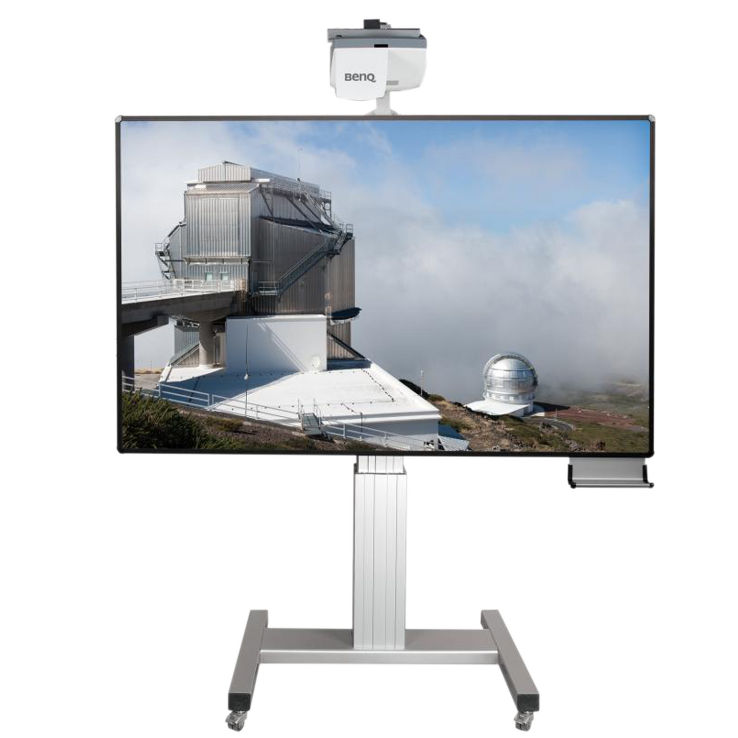 Conen Whiteboard Deluxe 130 Board For Different Pen-operated Projectors Mobile, Electric Height Adjustable, With Optional Sidewings