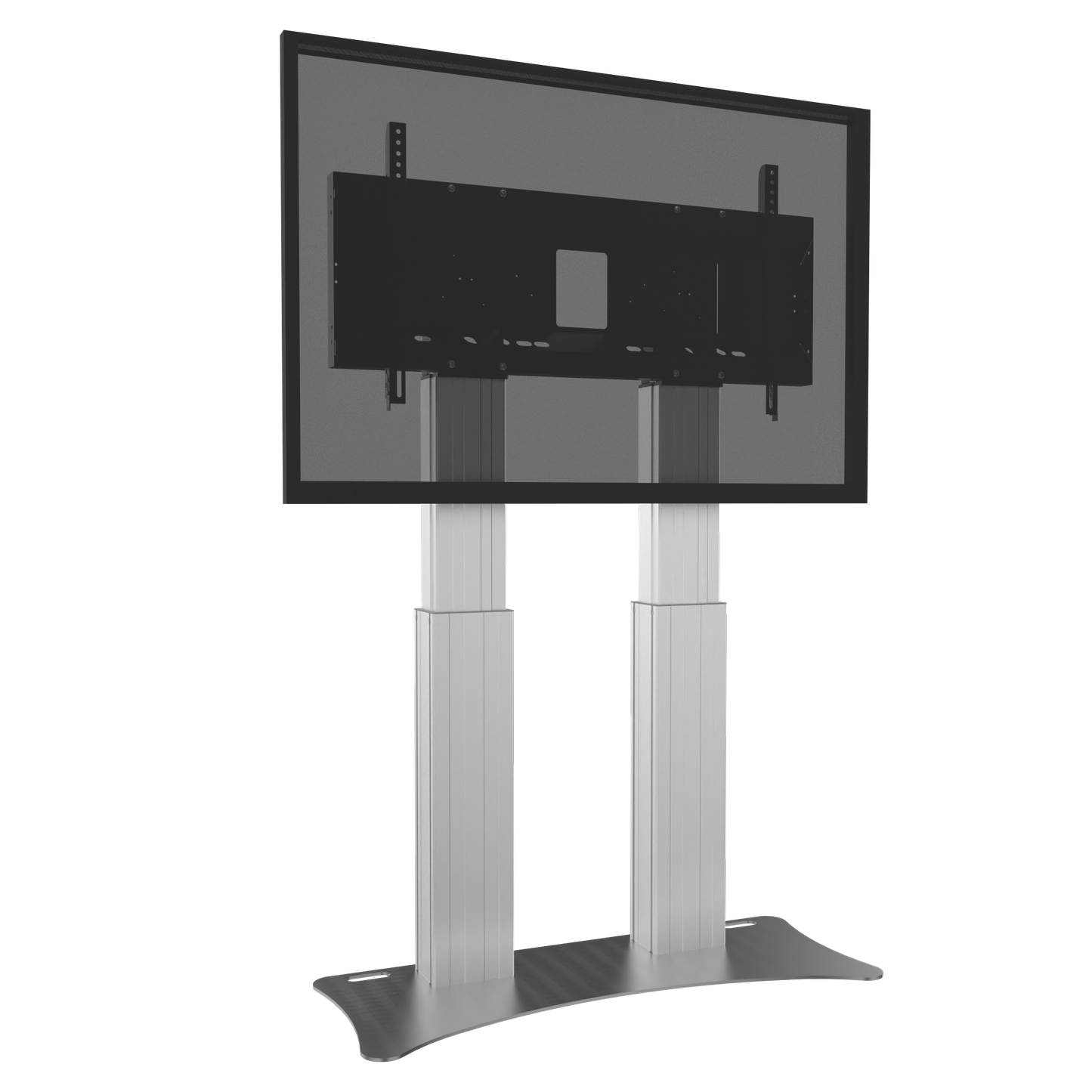 Conen SCETADP Motorized Heavy Duty Xl Display And Monitor Stand With 50 Cm Of Vertical Travel Two Columns Silver Anodized, Floor Plate
