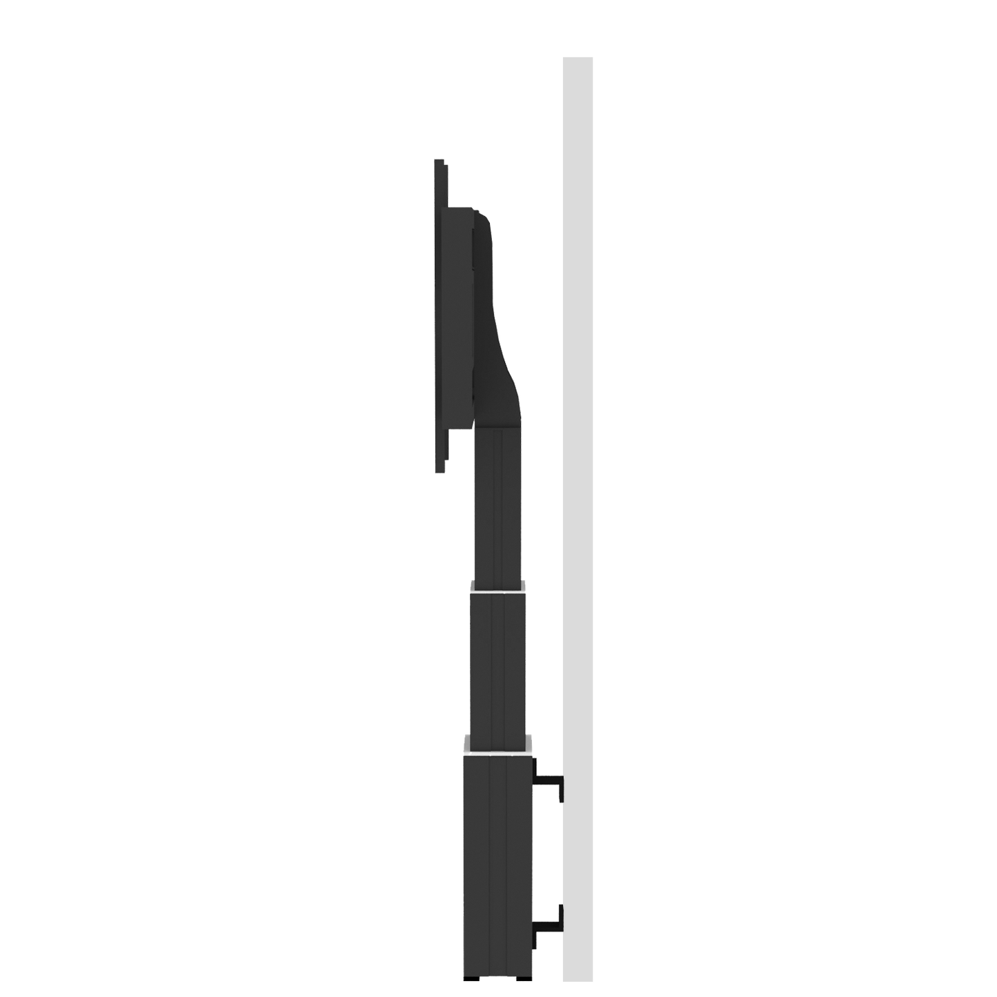 Conen SCETAW3535B Motorized Monitor Wall Mount, 70 Cm Of Vertical Travel Column Black Anodized