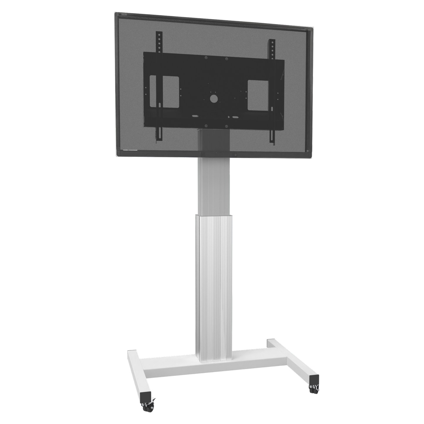 Conen SCETAXL Motorized Mobile Flat Screen Tv Cart, 50 Cm Of Vertical Travel Column Silver Anodized, H-style Base