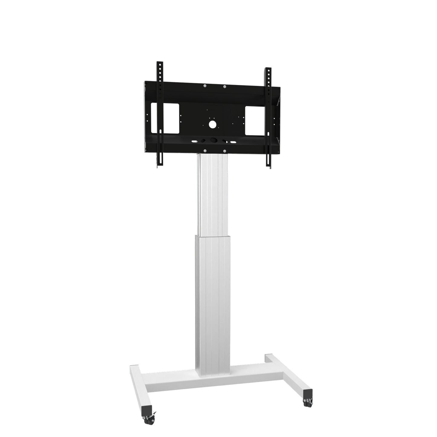 Conen SCETAXL Motorized Mobile Flat Screen Tv Cart, 50 Cm Of Vertical Travel Column Silver Anodized, H-style Base