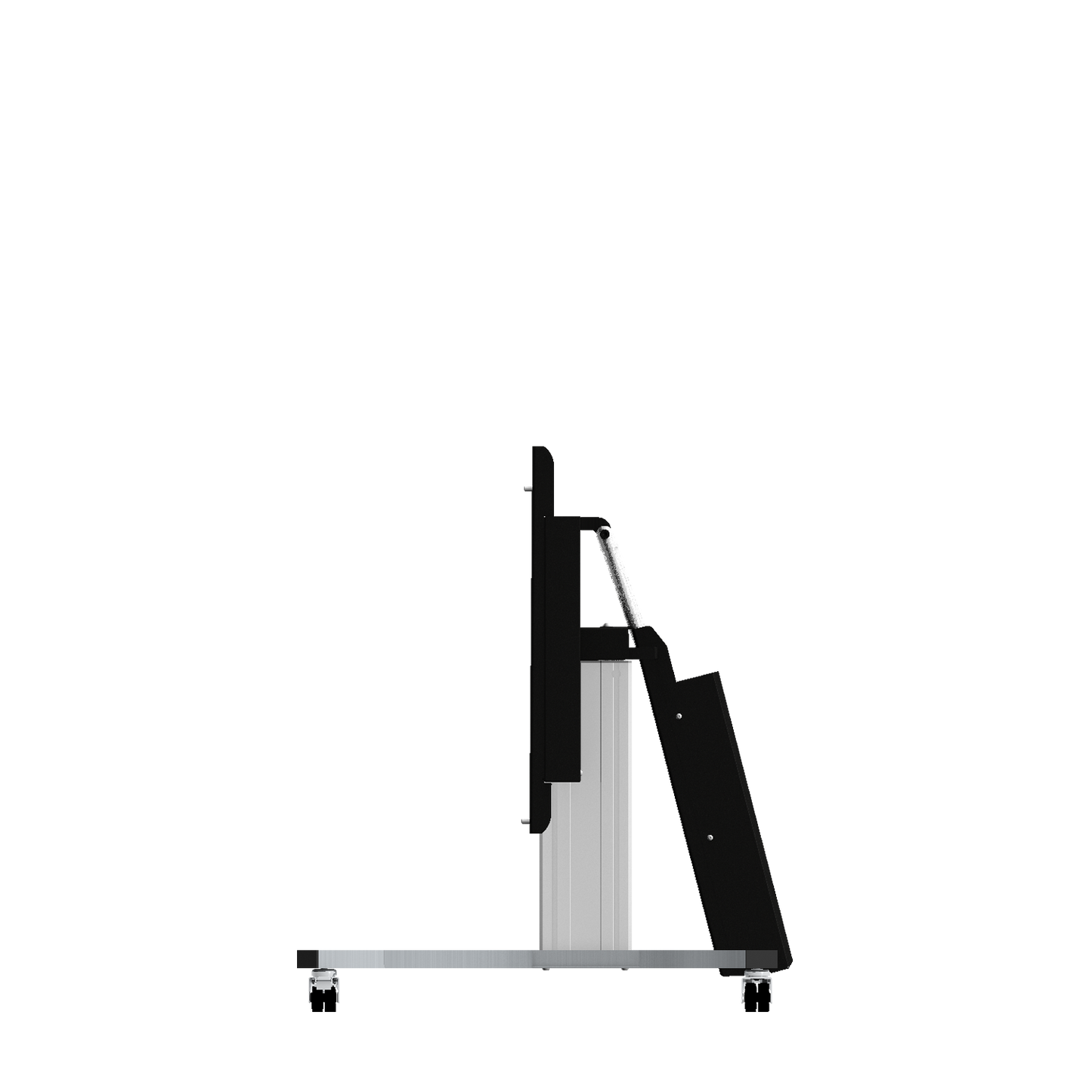 Conen SCETTACR35K Motorized Mobile Height And Tilt Adjustable Monitor Stand, 70 Cm Of Vertical Travel Column Silver Anodized, Anti-collision, C-style Base (Lowered)