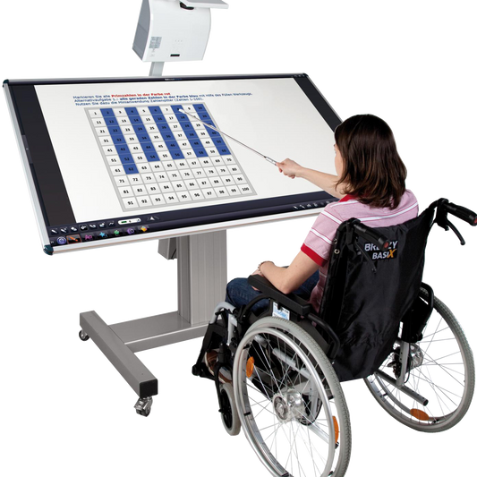Conen SCETTIHHIO Mobile Tiltable Whiteboard Workitdesk For Different Projectors 1.44 X 0.90 M, Electrically Height & Tilt Adjustable Mount, H-style Base