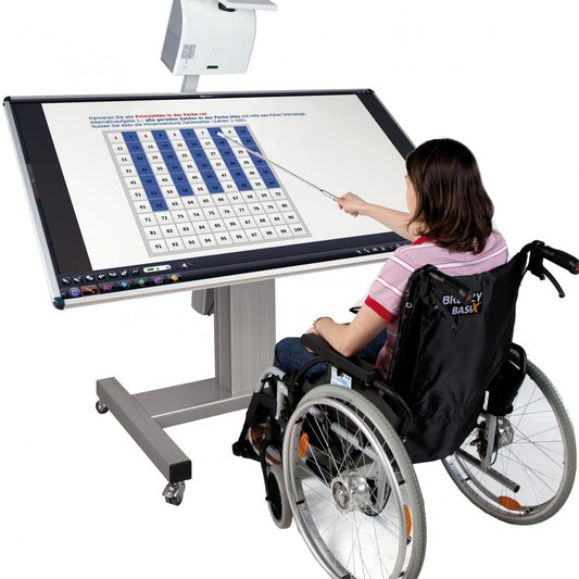 Conen SCETTIHMPO Mobile Tiltable Whiteboard Workitdesk For Different Projectors 1.44 X 0.90 M, Electrically Height & Tilt Adjustable Mount, H-style Base