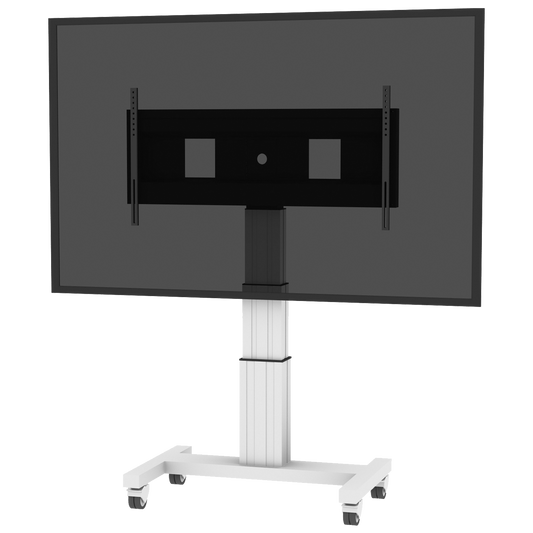 Conen SCEXL3535 Motorized Mobile Xl Flat Screen Tv & Monitor Cart, 70 Cm Of Vertical Travel Column Silver Anodized, H-style Base