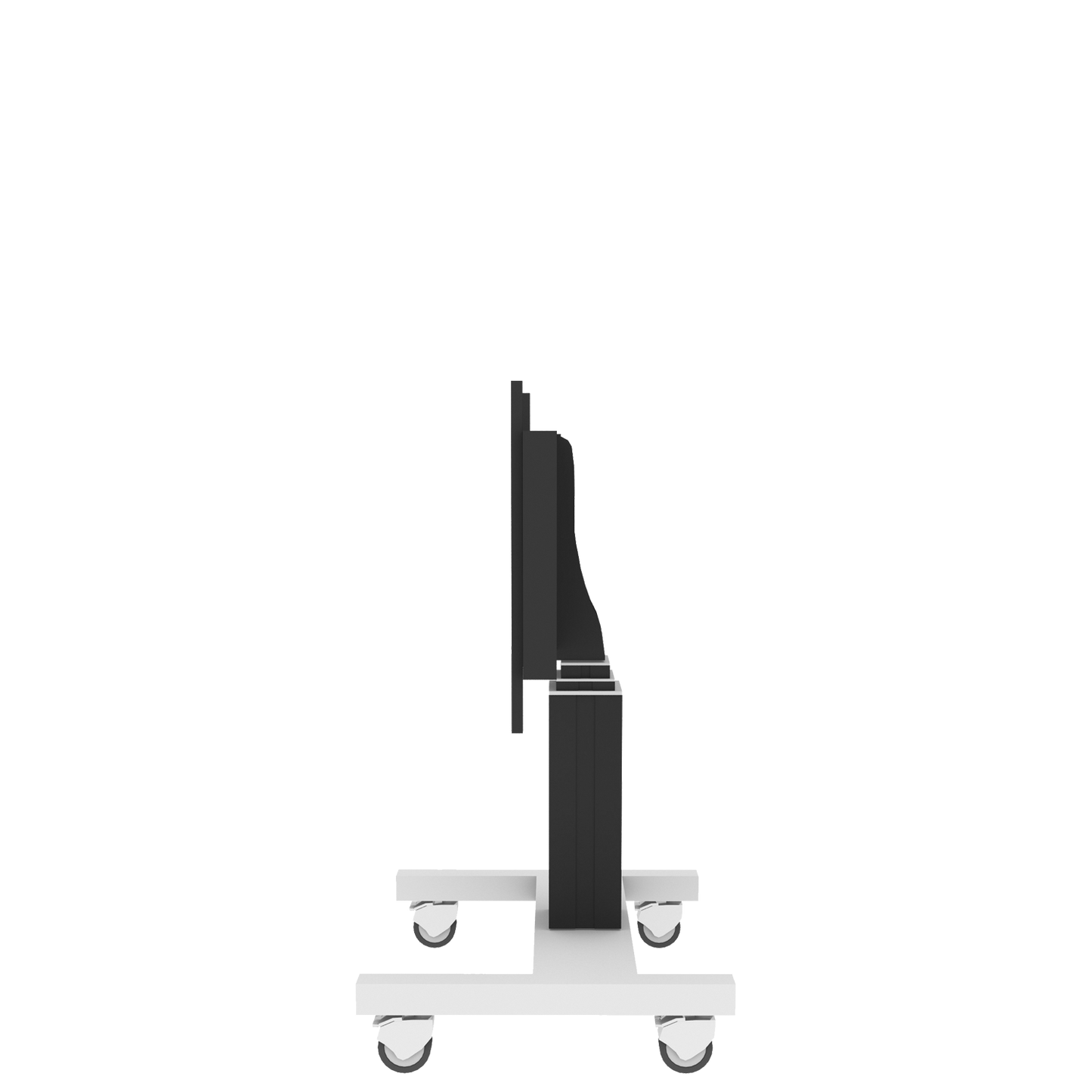 Conen SCEXL3535B Motorized Mobile Xl Flat Screen Tv & Monitor Cart, 70 Cm Of Vertical Travel Column Black Anodized, H-style Base