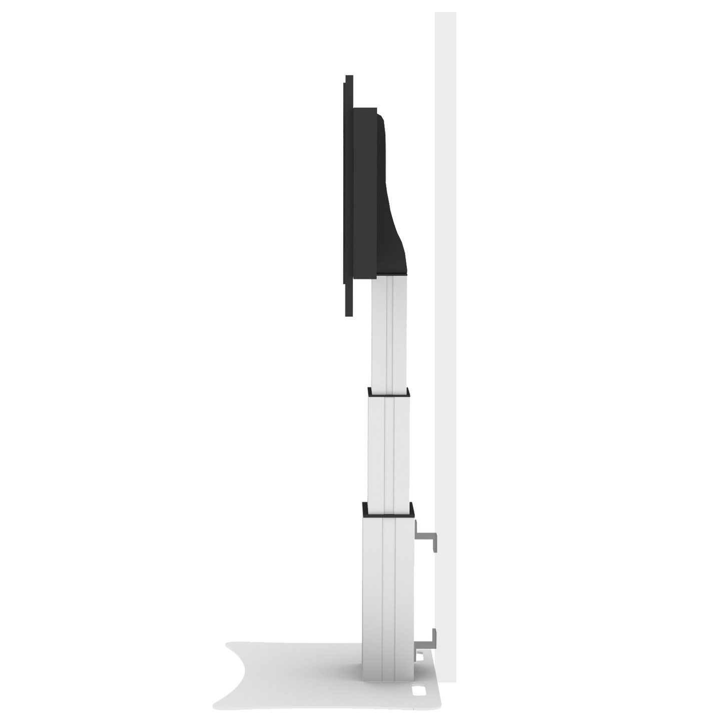 Conen SCEXLP3535 Motorized Xl Display Mount & Monitor Stand, 70 Cm Of Vertical Travel Column Silver Anodized, Floor Plate
