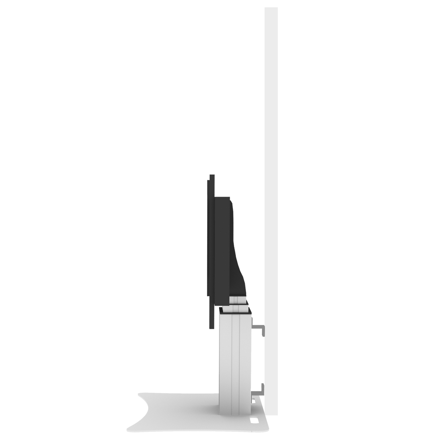 Conen SCEXLP3535 Motorized Xl Display Mount & Monitor Stand, 70 Cm Of Vertical Travel Column Silver Anodized, Floor Plate