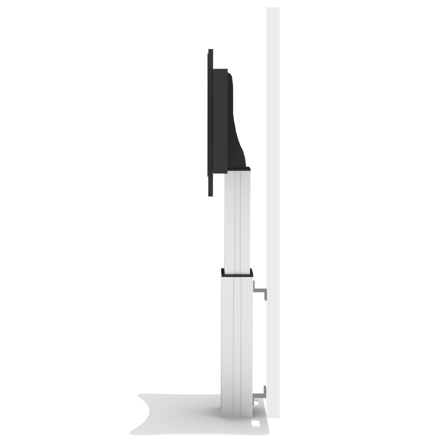 Conen SCEXLPL Motorized Xl Display Mount & Monitor Stand, 50 Cm Of Vertical Travel Column Silver Anodized, Center Of Display 99,5 - 149,5 Cm, Floor Plate