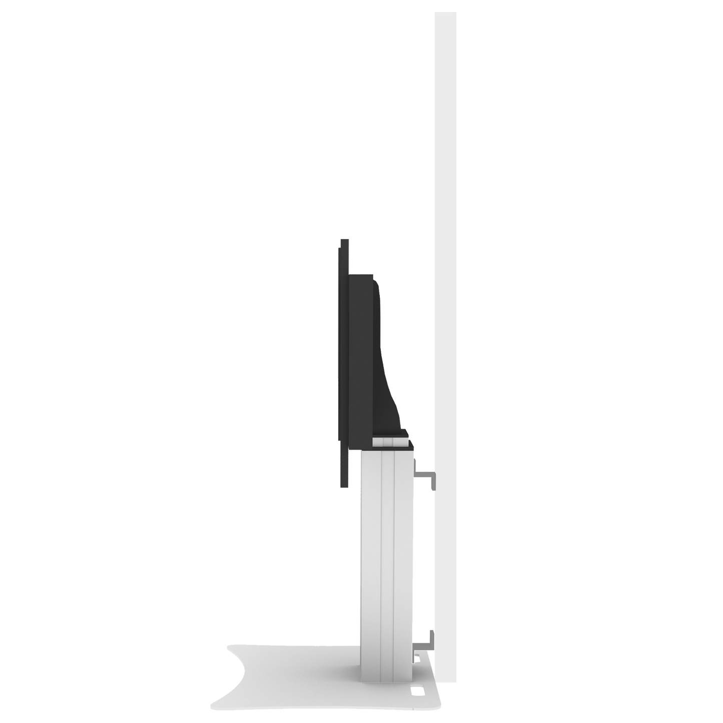 Conen SCEXLPL Motorized Xl Display Mount & Monitor Stand, 50 Cm Of Vertical Travel Column Silver Anodized, Center Of Display 99,5 - 149,5 Cm, Floor Plate