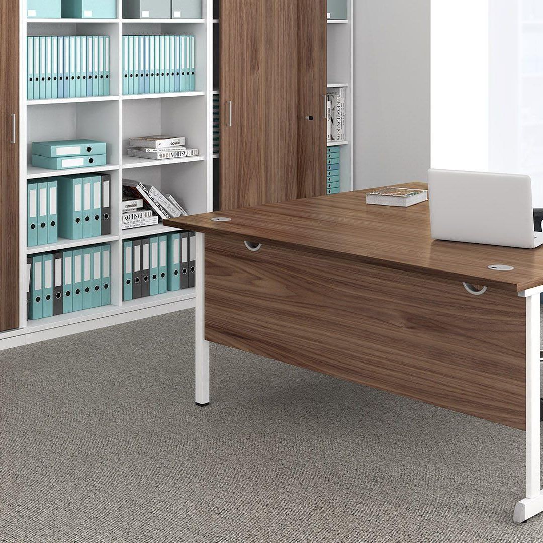 Narbutas DCA141-D2E Optima C Cantilever Straight Desk 1400Wx800Dx720H OAK top and white frame