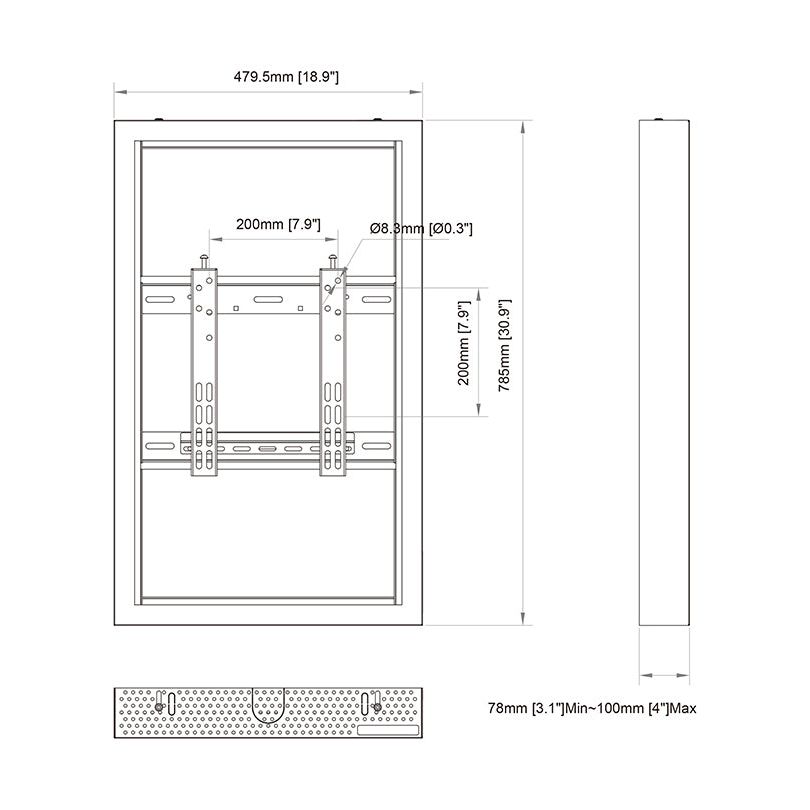 Multibrackets M Pro Series - Enclosure 32" Wall Small Black