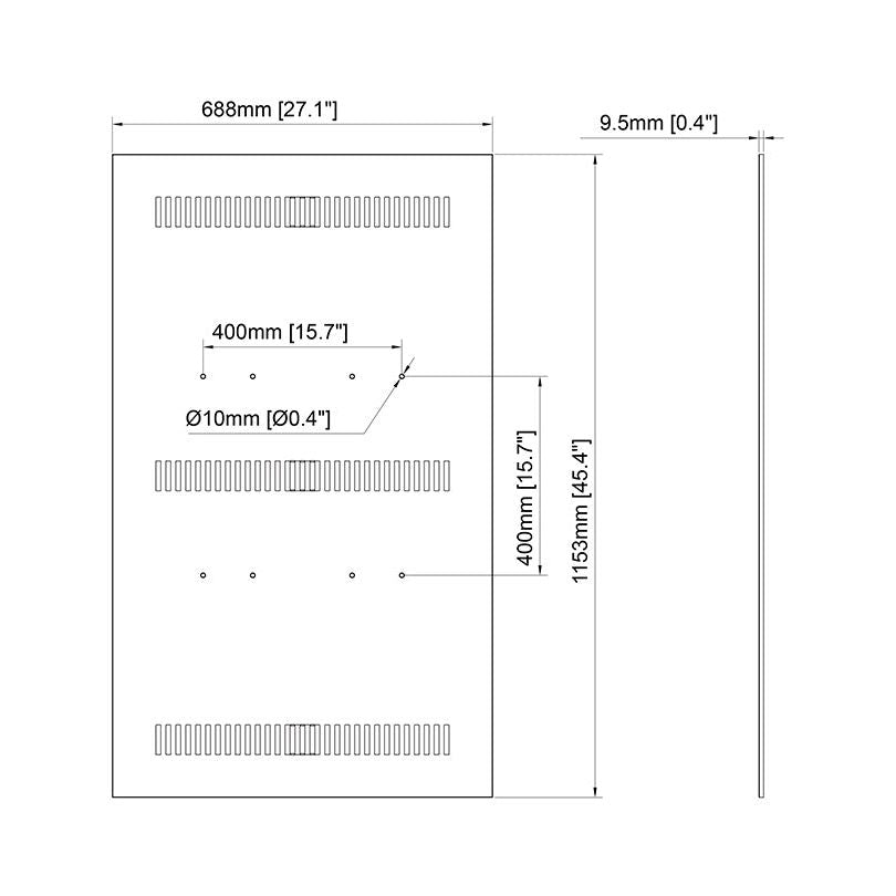 Multibrackets M Pro Series - Enclosure 49" Back Plate Medium White